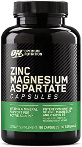 Suplemento Optimum Nutrition para Recuperação Muscular e Resistência, Zinco e Magnésio, 90 Cápsulas