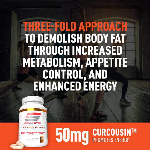 Granite Supplements - Thermo Burn by Granite® – Nova Fórmula Avançada Termogênica, Metabólica e de Humor (90 Cápsulas)