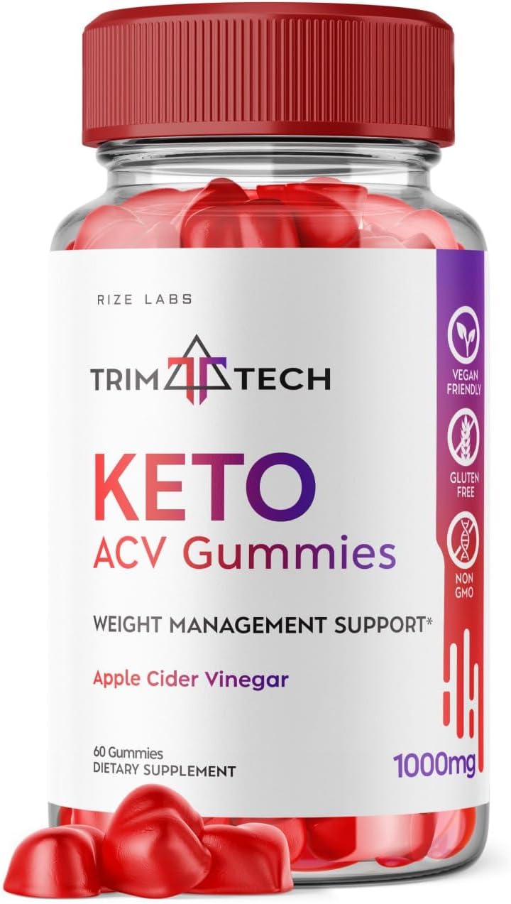 rize labs - Trim Tech Keto Gummies – Gomas Trim Tech Keto ACV Avançadas para Perda de Peso com Vinagre de Maçã – Queima de Gordura Abdominal (60 Gomas)