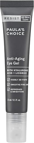 Paula's Choice - Paula’s Choice RESIST Gel para os Olhos Anti-Envelhecimento com Ácido Hialurônico, para Olheiras, Olhos Inchados, Pés de Galinha e Linhas Finas – 30ml