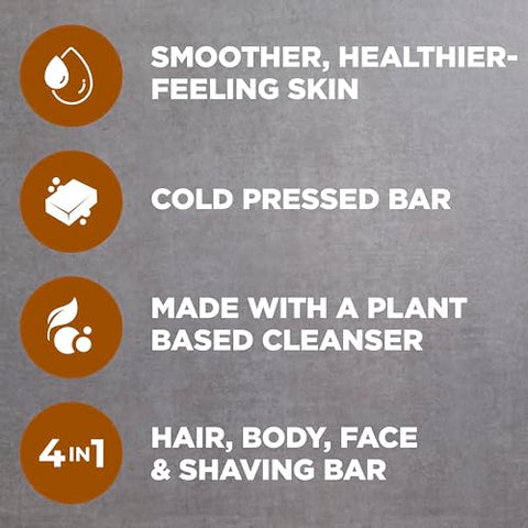 DOVE MEN + CARE - DOVE MEN CARE Sabonete em Barra 4 em 1 Óleo de Sândalo e Cardamomo 4 Barras para Rejuvenescer a Pele no Banho – Cabelo, Corpo, Rosto