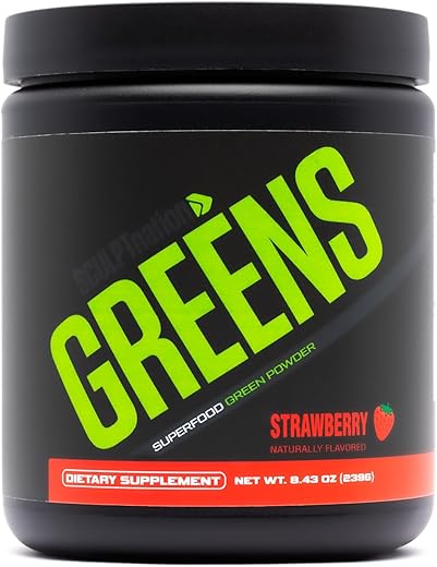 Greens Strawberry – Pó Premium de Verdes – V Shred – 100g - Sculpt Nation