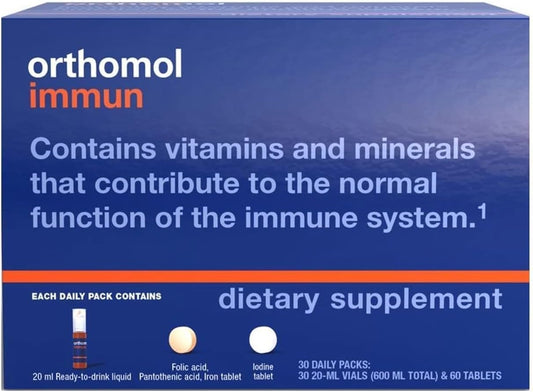 Immun Vial – Suplemento de Suporte Imunológico, Cápsula 30 Dias, Vitaminas A, B, C, D, E, Zinco, Iodo - Orthomol