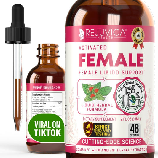Suplemento Avançado de Suporte à Libido Feminina – Entrega Líquida para Melhor Absorção – Maca, Horny Goat Weed, Damiana – 60ml - Rejuvica Health