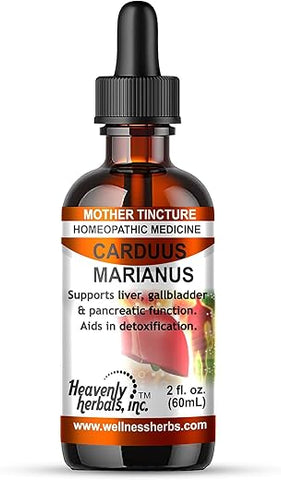 Heavenly Herbals,Inc - Carduus Marianus Q – Tintura Homeopática – Suporte para Fígado e Vesícula Biliar – Heavenly Herbals, Inc