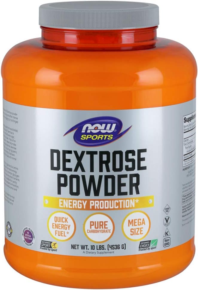 Sports Nutrition, Pó de Dextrose (Monossacarídeo), Produção de Energia, 10 Libras - NOW Foods
