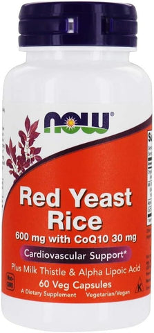 NOW Foods - Now Foods Red Yeast Rice600 Wcoq10 60v, 60 CT – Arroz Vermelho da Now Foods com Coenzima Q10, 60 cápsulas