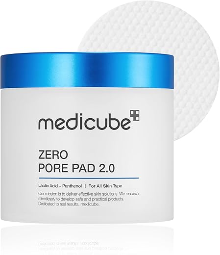 Zero Pore Pads 2.0 – Almofadas de Tônico Facial Dual-Texturizadas para Esfoliação e Minimização de Poros com 4,5% de Ácido Lático AHA – Medicube - Medicube