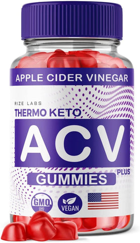 rize labs - Thermo Keto Gummies – Gomitas de Thermo ACV para Emagrecimento Avançado com Vinagre de Maçã – Queimador de Gordura da Barriga Extra Forte (60 Gummies)
