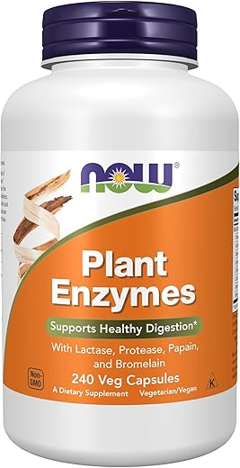 Suplementos, Enzimas Vegetais com Lactase, Protease, Papaína e Bromelina, 240 Cápsulas Veg - NOW Foods