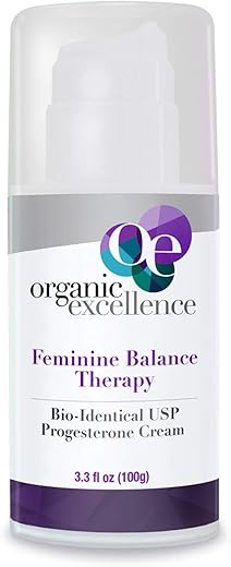 Creme Orgânico de Yam Selvagem da Organic Excellence para Equilíbrio Hormonal, Creme Natural de Progesterona Bio-identical de Yam Selvagem para Mulheres, para TPM, Perimenopausa, Menopausa, 100g