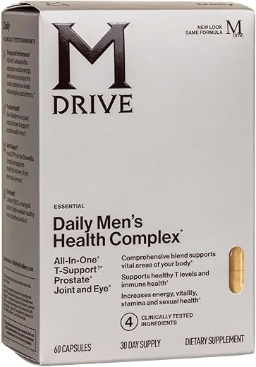 Classic Testosterone Booster para Homens, Suporte à Próstata Saudável, Olhos, Articulações, Energia, Alívio do Estresse, KSM-66 Ashwagandha, Beta-Sitosterols, 60ct - Mdrive