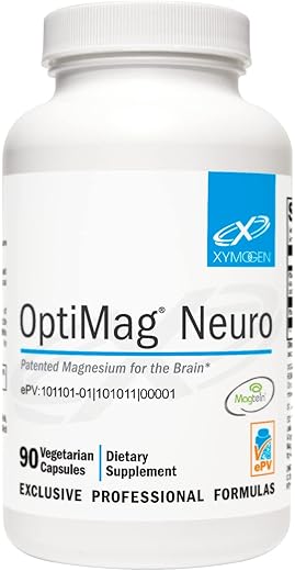 OptiMag Neuro – Magnésio L-Treonato, Malato de Magnésio, Glicinato de Magnésio – Suporte à Saúde Cerebral – Relaxamento e Gerenciamento do Estresse (90 cápsulas) - XYMOGEN