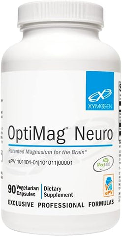 OptiMag Neuro – Magnésio L-Treonato, Malato de Magnésio, Glicinato de Magnésio – Suporte à Saúde Cerebral – Relaxamento e Gerenciamento do Estresse (90 cápsulas) - XYMOGEN