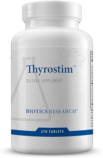 Thyrostim™ – Suporte Endócrino, Equilíbrio Hormonal da Tireoide, T3, T4. Suporte à Glândula Tireoide, Acelera o Metabolismo, Auxilia na Digestão. Suporte ao Sistema Nervoso. 270 Comprimidos - Biotics Research