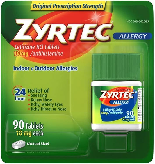 Alívio de Alergia (10 mg), 90 Comprimidos – Compre Agora! - Zyrtec