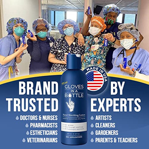 Gloves In A Bottle - Luvas In A Bottle – Loção Protetora, Alívio para Eczema e Psoríase, 240 ml (1 unidade)