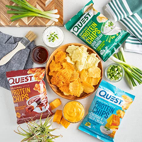 Pacote Variado de Chips de Proteína Quest Nutrition, Sabor Churrasco e Cheddar – Embalagem com Diversas Opções