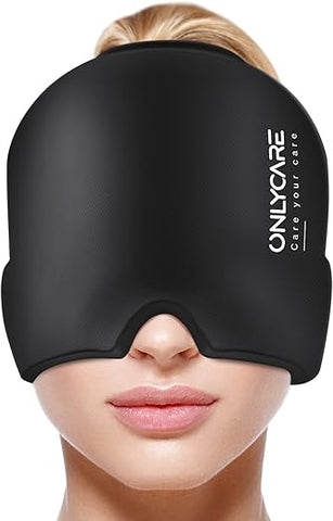 Capa de Alívio para Enxaqueca, Faixa de Gelo Odorless Atualizada, Chapéu de Alívio para Dor de Cabeça, Máscara de Gel para Olhos e Cabeça para Alívio de Enxaqueca - ONLYCARE