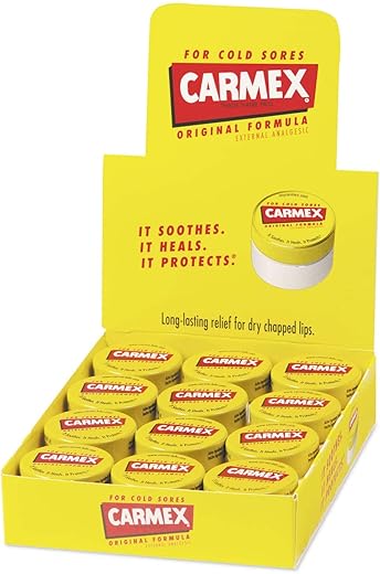 Bálsamo Labial Hidratante, Sabor Original, Pote de 7g, 12 unidades - Carmex