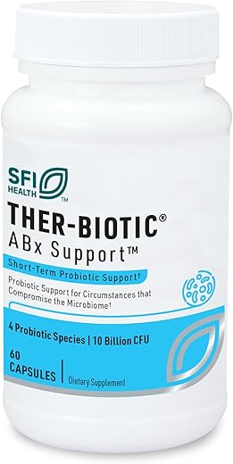 ABX Support Probiótico – 10 Bilhões UFC para Apoio Durante Terapia Antibiótica, Hipoalergênico - Klaire Labs