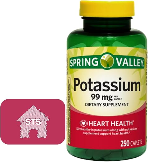 STS Home - Spring Valley Potássio 99 mg, 250 Comprimidos STS Adesivo