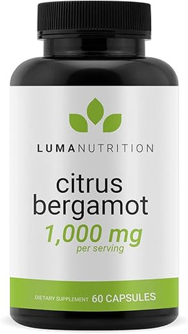 Citrus Bergamot 1000mg – Suplemento de Citrus Bergamot – Fabricado nos EUA – Propriedade de Veteranos – 60 Cápsulas - Luma Nutrition
