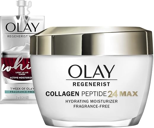 Regenerist Collagen Peptide 24 MAX Hidratante, 50ml Creme Facial Whip Tamanho Viagem/Amostra – Conjunto Presente - Olay