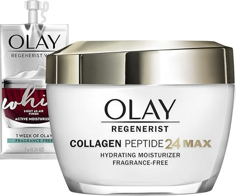 Regenerist Collagen Peptide 24 MAX Hidratante, 50ml Creme Facial Whip Tamanho Viagem/Amostra – Conjunto Presente - Olay