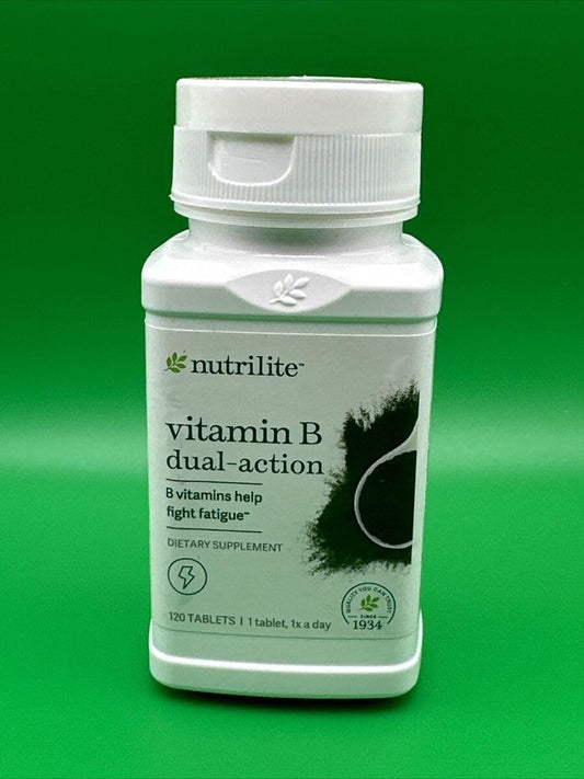 Vitamin B Dual–Action 120 Comprimidos – Marca Nutrilite – Ação Dupla – 120 Comprimidos – Vitamina B – Alta Visibilidade - Nutrilite