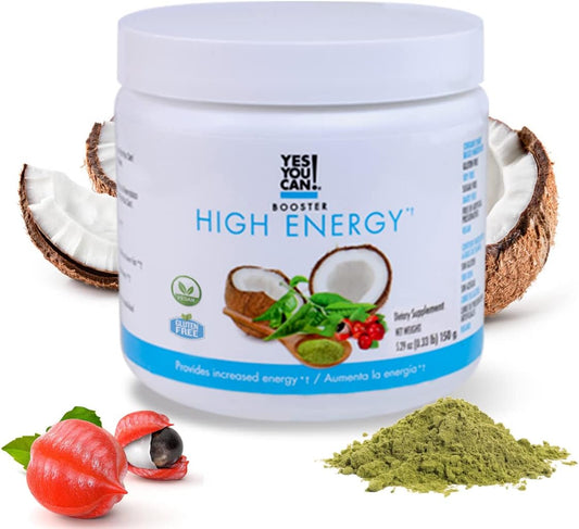 Shake Booster – Bebida Energética em Pó com Coco Natural, Cafeína do Chá, Extrato de Semente de Guaraná, Vitamina B12, Ácido Alfa Lipóico, 100g - Yes You Can!