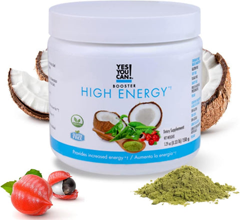 Shake Booster – Bebida Energética em Pó com Coco Natural, Cafeína do Chá, Extrato de Semente de Guaraná, Vitamina B12, Ácido Alfa Lipóico, 100g - Yes You Can!