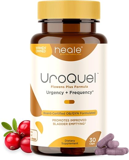 Heale Doctor Formulated - UroQuel – Controle Natural da Bexiga com Cranberry – Reduza Urgência, Frequência e Incontinência Urinária – Fórmula Ginecológica com Flowens – Comprimidos de Cranberry para Mulheres