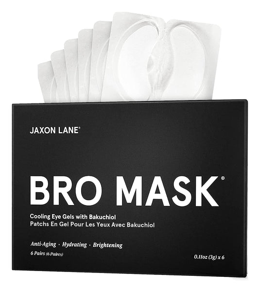 JAXON LANE - BRO MASK Gel Pads para os Olhos: Patches Refrescantes para Olheiras e Inchaço | Hydrogel Anti-Idade com Bakuchiol, Chá Verde, Ácido Hialurônico, Cafeína | 20g