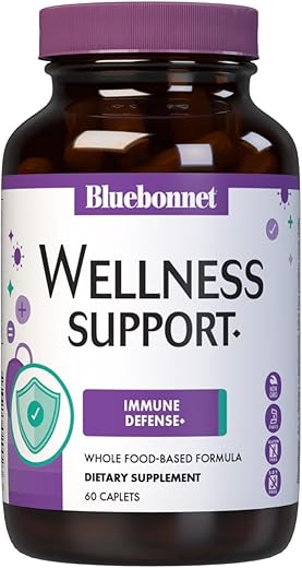 Nutrition – Fórmula de Suporte ao Bem-Estar, Defesa Imunológica à Base de Alimentos Integrais, Suporte Sazonal, Livre de Soja, Sem Glúten, Kosher, Não-OGM, Livre de Laticínios, Vegetariano - Bluebonnet