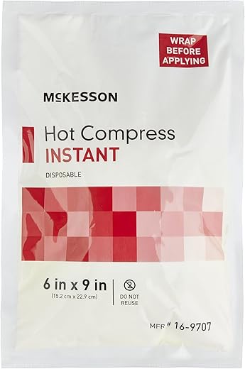 Hot Compress Descartável 6×9, 1 Unidade, 24 Pacotes – Compressa Quente Instantânea - McKesson
