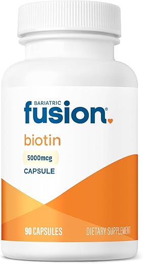 Biotina 5000mcg | Cápsulas Fáceis de Engolir | Suplemento de Biotina para Crescimento Capilar | 90 Unidades | 3 Meses de Fornecimento - Bariatric Fusion
