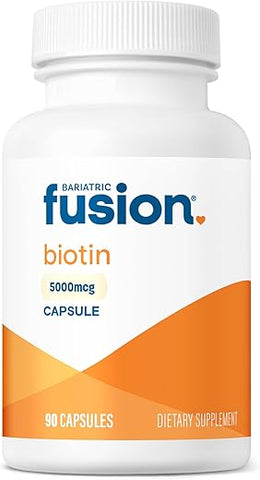 Biotina 5000mcg | Cápsulas Fáceis de Engolir | Suplemento de Biotina para Crescimento Capilar | 90 Unidades | 3 Meses de Fornecimento - Bariatric Fusion