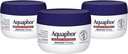 Pomada Cicatrizante Avançada para Pele Seca, Hidratante Corporal, 3,5 Onças (Pacote com 3) - Aquaphor