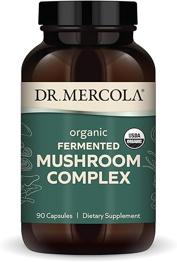 Complexo de Cogumelos Fermentados, 30 Porções (90 Cápsulas), Suporte à Saúde Imunológica e Digestiva, Livre de Transgênicos, Soja e Glúten - Dr. Mercola