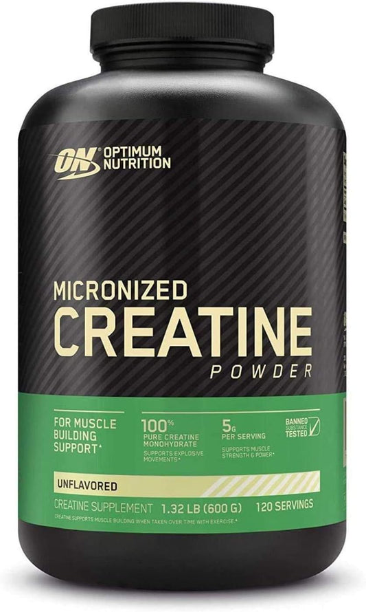 Creatine em Pó, Sem Sabor, 600g – Potencialize seus resultados - Optimum Nutrition