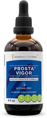 Secrets of the Tribe - Prosta Vigor: Extrato Herbal de Tintura para Próstata Saudável – Pygeum, Maca, Urtiga, Reishi, Trevo Vermelho, Hortelã, Saw Palmetto, Peônia Branca – Livre de Álcool, Glicerina – 100ml