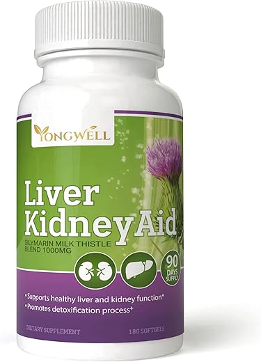 New Green Nutrition - Apoio para Fígado e Rim, Ingredientes à Base de Ervas para Saúde Hepática e Renal, Suprimento de 90 Dias (180 Softgels)