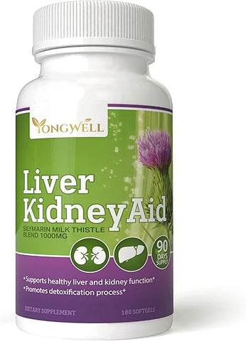 New Green Nutrition - Apoio para Fígado e Rim, Ingredientes à Base de Ervas para Saúde Hepática e Renal, Suprimento de 90 Dias (180 Softgels)