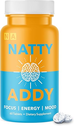 Natty Addy - Suporte Máximo para o Cérebro – Azul de Metileno, Cafeína e L-Teanina – 60 cápsulas – Marca Brain Support