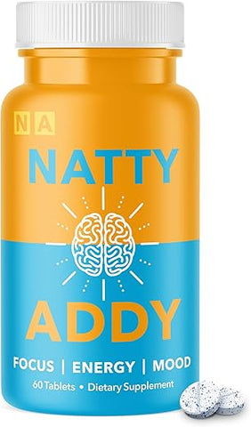 Natty Addy - Suporte Máximo para o Cérebro – Azul de Metileno, Cafeína e L-Teanina – 60 cápsulas – Marca Brain Support
