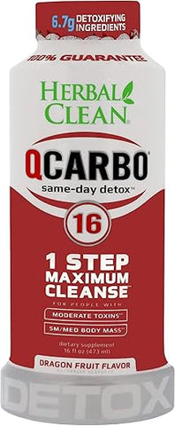 QCarbo, Bebida Detox Premium de Ação Rápida, Sabor Fruta do Dragão (473 ml) - Herbal Clean