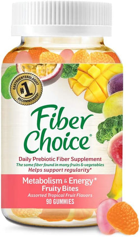 Gomas de Fibra Prebiótica Diária para Metabolismo e Energia – 90 unidades - Fiber Choice