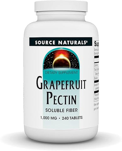 Pectina de Toranja, Fibra Solúvel – 1000 mg Suplemento Alimentar – 240 Comprimidos - Source Naturals