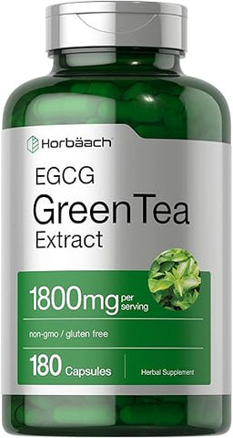 Extrato de Chá Verde EGCG | 180 Cápsulas | Potência Máxima | Não-OGM - Horbäach